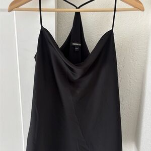 Express Black Satin Cowl Neck Blouse
